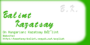 balint kazatsay business card